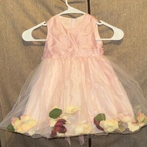 Charming Pink Dress with Floral Tulle dress 24M